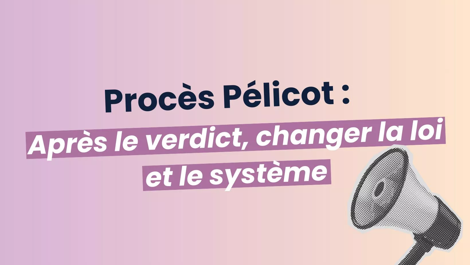 Procès Pélicot :   Après le verdict, changer la loi et le système 